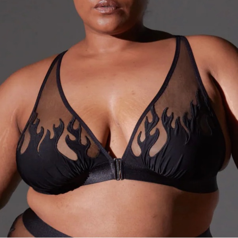 Thistle and Spire Black Sheer Flame Bra